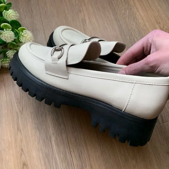 Call It Spring Cream Loafers with Silver Buckle - Picture 11 of 16